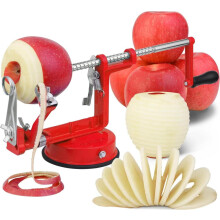 3-in-1 apple peeler with suction cup, stainless steel peeler for peeling, coring and slicing apples and potatoes, 30x13x10 cm