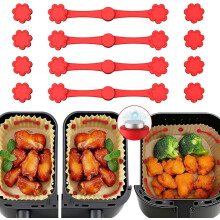 Magnetic silicone clips for air fryers, 12 pieces. Anti-slip magnets prevent baking paper from slipping.