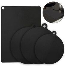 Induction mat, 5 pieces, protective mat for cooktop made of silicone, heat-resistant & cuttable, protects against scratches