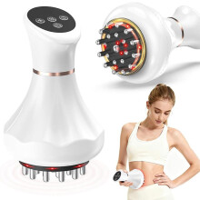 Lymphatic drainage massage device & anti-cellulite massage device, soothing pulses, heat & vibration, electric meridian brush for l