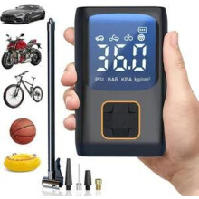Pompă de aer electrică, 150 PSI cu baterie de 6000 mAh, compresor de aer portabil cu lumină LED și 5 moduri, pentru mașină, motocic