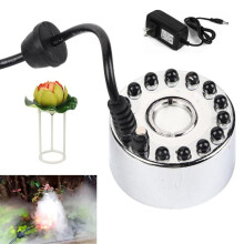Ultrasonic fogger with LED & transformer, humidifier atomizer for pond, aquarium, fountain, stainless steel fogger with lotus decor