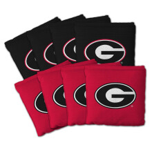 YouTheFan Officiellt Licensierade NCAA Georgia Bulldogs Set med 8 Cornhole Väskor - Väderbeständiga