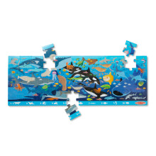 Melissa & Doug Beneath The Waves, Ocean-Themed Search and Find Jumbo Floor Puzzle, 48-Piece Jigsaw Puzzle with Learning Activity, Over 4 Ft Long, Kids