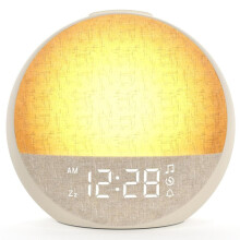 Daylight alarm clock, sunrise alarm clock for gentle waking, light alarm clock with 7 alarm tones, 30 nature sounds, timer, snooze,