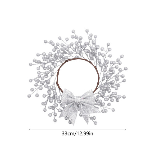 13" Artificial Berry Christmas Wreath Red/Silver/Gold/White 1