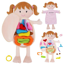 June Garden 18" Kleine Patientin Emily Plüsch Anatomie Puppe - Weiches Lernspielzeug mit abnehmbaren Organen
