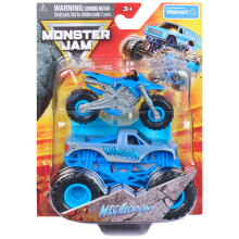 Monster Jam, Offizielles Megalodon Monster Truck und Dirt Bike 2-Pack mit Zubehör, 1:64 Maßstab, Spielzeug für Kinder ab 3 Jahren