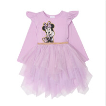 Disney Minnie Mouse Kostüm für Mädchen Langarm Tutu & Glitzer Tüllrock (Lila, 4)