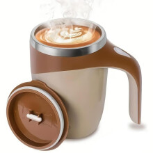 Automatic stainless steel coffee maker, rechargeable self-stirring mug for office and home