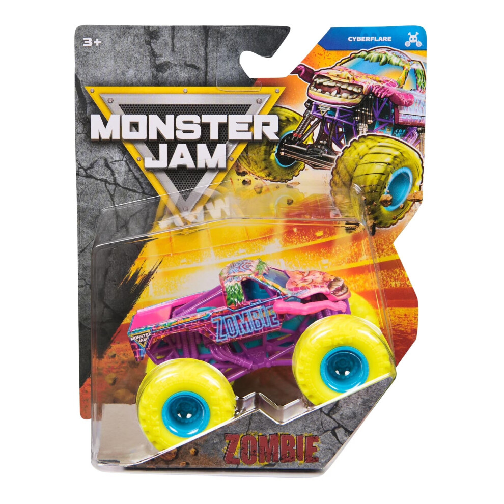 Monster Jam 2026 Official 1:64 Diecast Truck Series 45 Cyberflare Zombie