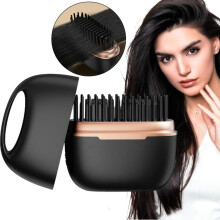 Cordless Mini Hair Straightener, Rechargeable Straightening Brush with 3 Temperature Settings, For Hair & Beard, Hollow Constructio