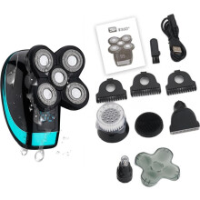 5-in-1 Electric Shaver for Men, Baldness Shaver, LCD Display, Nose Trimmer, Facial Cleansing Brush, Waterproof