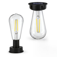 Solar tuinlamp, set van 2, vervangende LED's 8,5 cm, warm wit licht, met sensor, weerbestendig, voor terras, pad en decoratieve buitenr