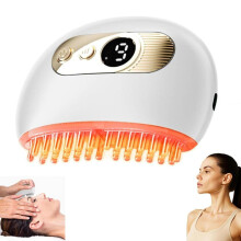 Lymph drainage brush, facial massager, 9 temperature and vibration levels, 3 heat settings, for jawline and swelling reduction
