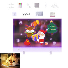 LED Notice Board with Colors, 35 * 25CM LED Drawing Board with Stand, Acrylic Notice Board for Kids, Touch Control Art Board for Of