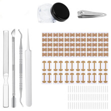 Ingrown Toenail Set, 120 Pieces, Toenail Correction Set with C-Shaped Pads, Stainless Steel Foot Care Tool