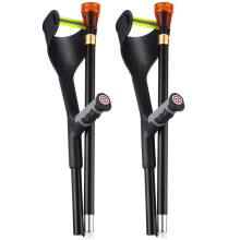 Double elbow crutches, foldable forearm crutches, non-slip, reflective, mobility aid, 10 levels