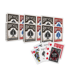 Bicycle 12er Pack Rote & Schwarze Rider Back Spielkarten, Standardindex, Premium Pokerkarten