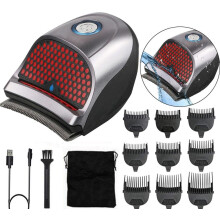 Portable hair clipper for men with 9 attachment combs, 60-minute battery, stainless steel blades & travel bag