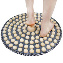 Acupressure mat for feet, 50 cm wooden foot acupressure mat, ergonomic foot massage mat for foot relaxation, foldable pressure poin