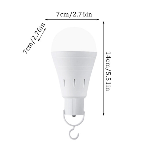 9 W kannettava LED-hätälamppu koukulla, ladattava 2