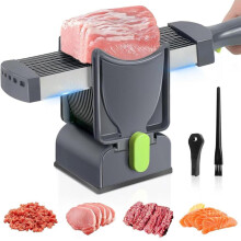 Meat slicer, stainless steel all-purpose slicer, butcher's cleaver, adjustable meat slicer 2-4 mm thick, manual meat slicer