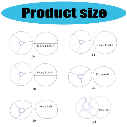 Metal Lamp Shade Rings – Round Drum Frame Set 2