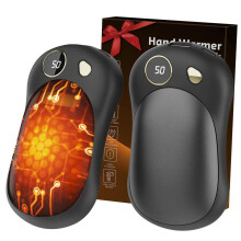 Electric hand warmer, pocket warmer, 10000 mAh battery, double-sided heating, magnetic, reusable, 3 temperature settings, ideal for
