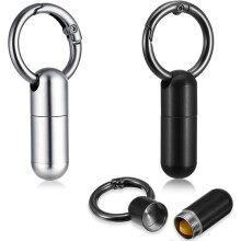 Pill boxes, 2-pack mini titanium pill box keychains, waterproof metal pill box, travel tablet case with keyring