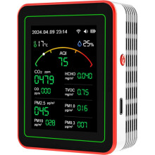 15-in-1 Air Quality Monitor with CO₂, CO, TVOC, Particulate Matter, Temperature & Wi-Fi App – for Home & Office