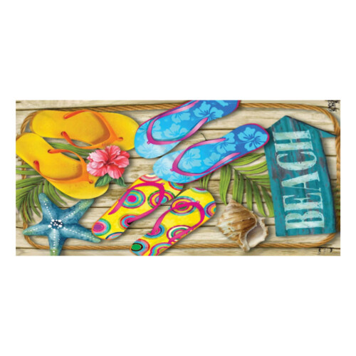 Πετσέτα θαλάσσης μικροϊνών 75x150cm διπλής όψης βελούδο 1
