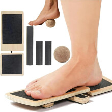 Wooden balance board, foot and ankle trainer, non-slip, strengthens foot strength and stability, improves posture, stretches the an