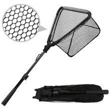 Landing net, fishing net, telescopic rubberized fishing net, sturdy, foldable and fish-friendly, landing net, fishing net, pond net