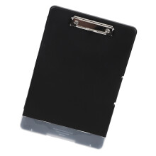 Plastic klembord met archiefdoos en metalen clip voor-Zwart
