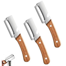 3-piece stainless steel 2-in-1 peeler set: potato peeler with bottle opener, vegetable peeler for potatoes, carrots and vegetables