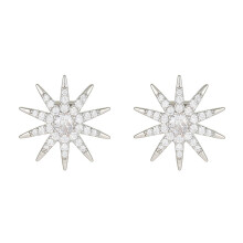 Chique 8-punts ster oortelefoon sieraden multifunctionele-Zilver