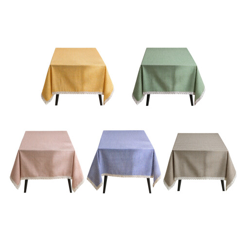 Stylish Checkered Linens Table Mat Retro Inspire-90*90cm coffee 1