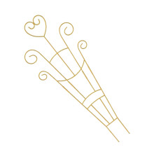 Iron Garden Stake Trellis for Potted Plant Garden Trellis-Gold