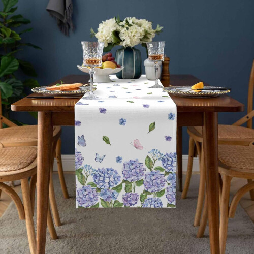 Caminho de mesa floral 72x13 polegadas em mistura de algodão 1