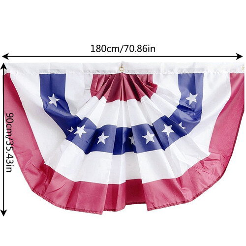 Amerikansk polyester halvfanflag med messingringe 1