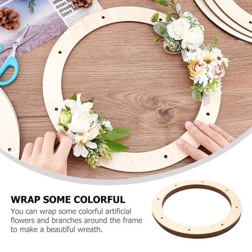 Beige träkransram 29 cm rund gör-det-själv-ring 2