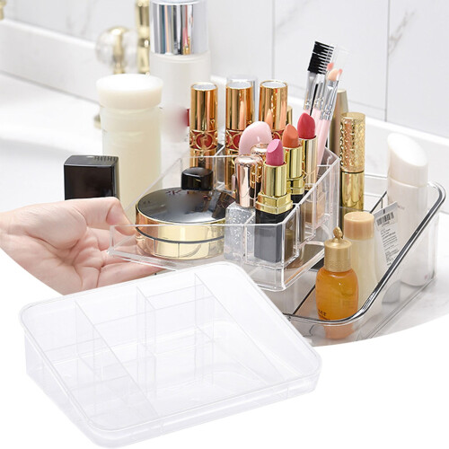 Make-up-Organizer-Tablett aus transparentem Acryl mit Pinselhalter 1