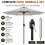(Light Grey) GlamHaus Solar LED Tilting Garden Parasol 2.7M 6