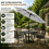 (Light Grey) GlamHaus Solar LED Tilting Garden Parasol 2.7M 7