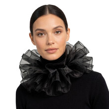 Victorian Detachable Collar Satined Decorative Collar-Black