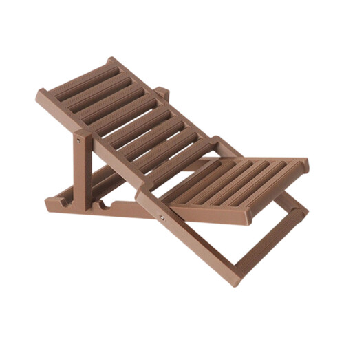 Chaise de plage pour maison de poupée, Mini chaise longue-brun