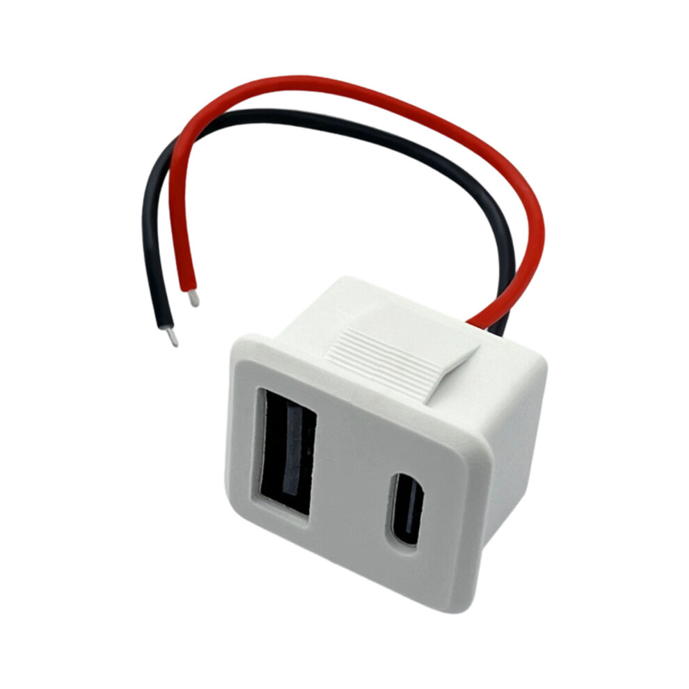 Space Saving Usb A And Type C Charging Outlet For Various- White 7627001508385
