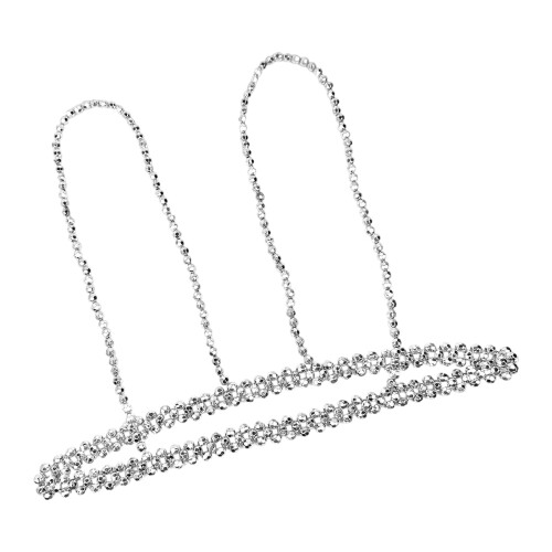 Trendy Hollows Silber PU Gürtel Mode Perlen Taille Kette