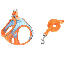 Soft Air Mesh Step In Dog Harness and Leash Set for Small Breed Puppies Adjustable Reflective No Pull Pet Vest